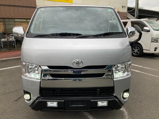 ハイエースバン ロングスーパーＧＬ　４型・ＬＥＤヘッドライト・プッシュスタート・ＬＥＤフォグライト・新品バンパーガード・ＬＥＤデイライト・新品シートカバー・ＥＴＣ・ＨＤＤナビ・フルセグ・バックカメラ・ドラレコ・ステアリングスイッチ（2枚目）