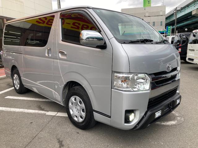 ハイエースバン ロングスーパーＧＬ　４型・ＬＥＤヘッドライト・プッシュスタート・ＬＥＤフォグライト・新品バンパーガード・ＬＥＤデイライト・新品シートカバー・ＥＴＣ・ＨＤＤナビ・フルセグ・バックカメラ・ドラレコ・ステアリングスイッチ（3枚目）