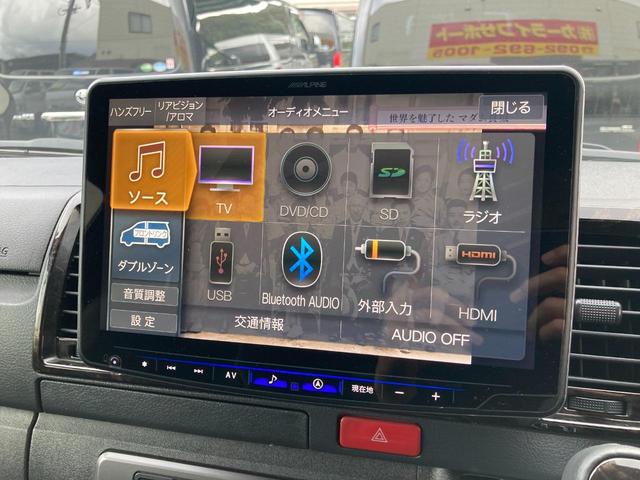 ハイエースバン スーパーGL ダークプライムII 6型・アルパインBIGX11・ESSEXフルエアロ・クリアランスソナー・デジタルインナーミラー型前後ドラレコ・LEDヘッドライト・プッシュスタート・荷室コンパネ・クッションフロアシート・100V電源(30枚目)