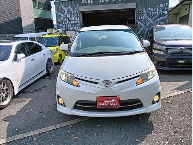 エスティマ ２．４アエラス　Ｇエディション　車検整備２年付　車両保証１年　ナビ　ＴＶ　Ｂｌｕｅｔｏｏｔｈ　リヤモニター　リヤエアコン　アルミホイール　ＥＴＣ　禁煙車　キーレスエントリー（3枚目）