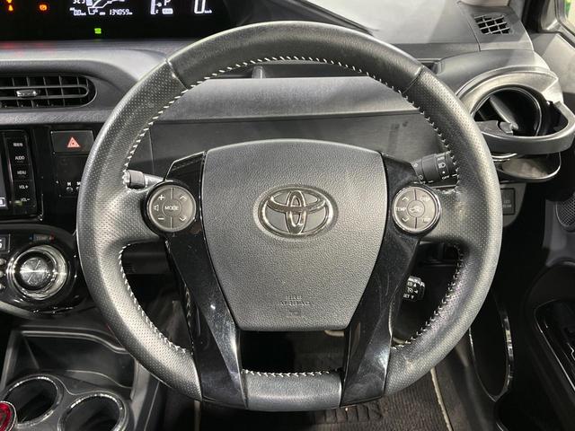 アクア G G’s SDナビ バックカメラ 衝突軽減装置 禁煙車 ハーフレザーシート スマートキー LEDヘッド ビルトインETC クルコン オートハイビーム 車線逸脱警報 オートライト オートエアコン(11枚目)