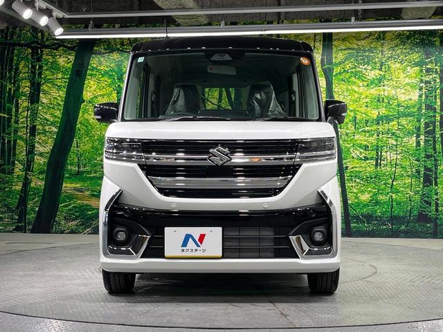 スペーシアカスタム ハイブリッドXS 禁煙車 両側電動ドア 衝突軽減装置 レーダークルーズ ハーフレザーシート コーナーセンサー スマートキー LEDヘッド オートハイビーム 車線逸脱警報 オートライト オートエアコン(14枚目)