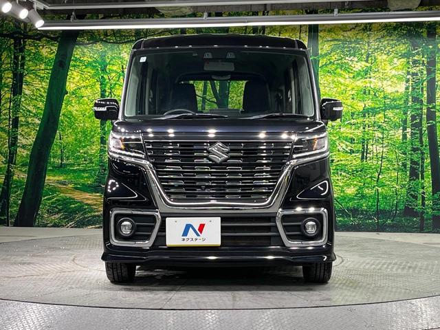 スペーシアカスタム ハイブリッドＸＳ　両側電動ドア　全周囲カメラ　衝突被害軽減システム　禁煙車　ハーフレザーシート　コーナーセンサー　スマートキー　ＬＥＤヘッド　ＥＴＣ　純正１５インチアルミ　オートハイビーム　車線逸脱警報　オートライト（13枚目）