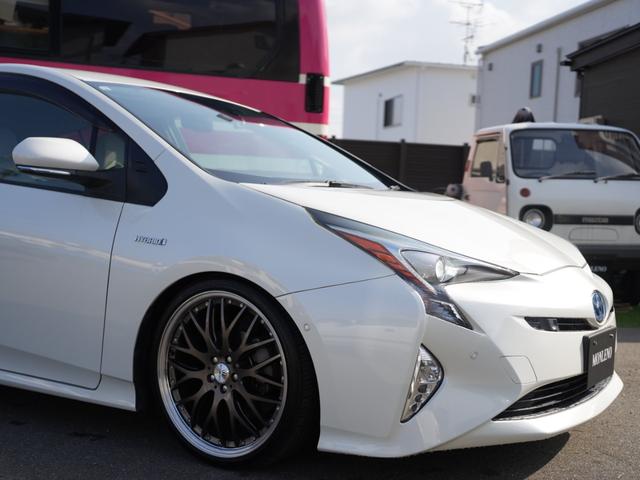 プリウス A セーフティセンス 9インチSDナビ/フルセグTV/Bluetooth ロクサー二19インチAW ローダウン 衝突軽減ブレーキシステム Bモニタ 衝突安全ボディ 電格ミラー LEDヘッド クルコン(23枚目)