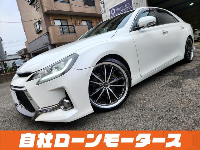 マークＸ ２５０Ｇ　リラックスセレクション　後期ルックカスタム　ヘッドライト　前後エアロバンパー　トランクスポイラー　パワーシート　ナビ　ＤＶＤ　Ｂｌｕｅｔｏｏｔｈ　Ｂカメラ　フロアマット　ドアバイザー　社外１９インチＡＷ　スマートキー（40枚目）