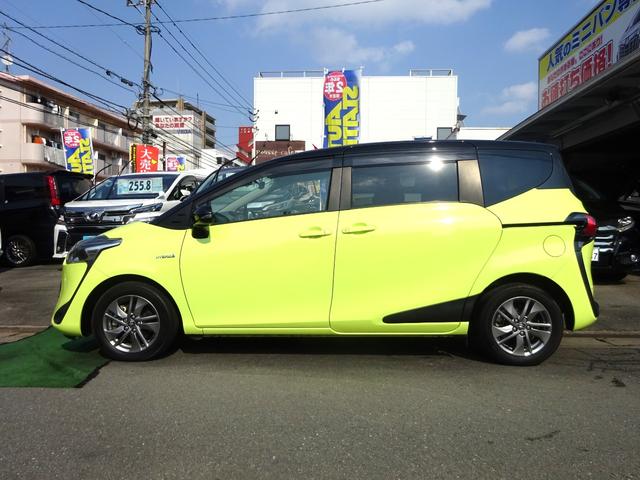 シエンタ ハイブリッドＧ　クエロ　ＳＤナビ　地デジ　Ｂカメラ　ＢＴ　衝突被害軽減　車線逸脱防止　クリアランスソナー　クルコン　ステアリング＆シートヒーター　Ｄレコ　ＵＳＢポート　ハーフレザーシート　ＡＷ　両側自動ドア　全国対応２年保証（3枚目）