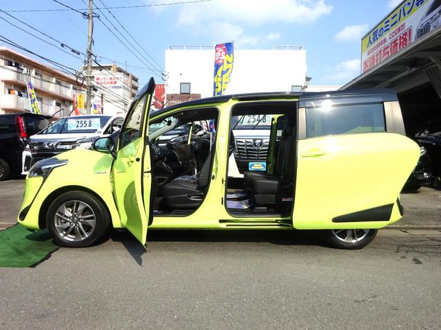 シエンタ ハイブリッドＧ　クエロ　ＳＤナビ　地デジ　Ｂカメラ　ＢＴ　衝突被害軽減　車線逸脱防止　クリアランスソナー　クルコン　ステアリング＆シートヒーター　Ｄレコ　ＵＳＢポート　ハーフレザーシート　ＡＷ　両側自動ドア　全国対応２年保証（4枚目）