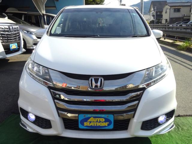 オデッセイ アブソルート・ＥＸホンダセンシング　ＳＤナビ　地デジ　Ｂカメラ　後席モニター　衝突被害軽減　車線逸脱防止　アダプティブクルコン　ＢＳＭ　ハーフレザーパワーシート　７人乗オットマン　ＵＳＢポート　１８ＡＷ　両側自動ドア　全国対応２年保証（2枚目）