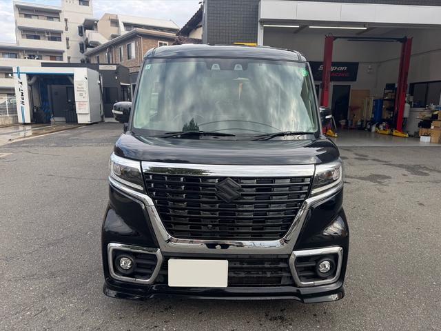 スペーシアカスタム ハイブリッドXSターボ 全方位モニター用カメラパッケージ ヘッドアップディスプレイ ナビ ETC 両側パワースライドドア 15インチAW シートヒーター プッシュスタート スペアキー(9枚目)