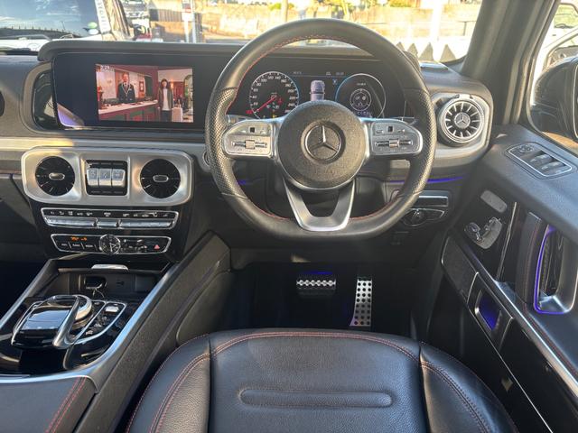 Gクラス G350d AMGライン 1年保証付 1オナ サンルーフ アダブティブダンピングシステム ラグジュアリーPKG 黒革 全席シートヒーター ブルメスターサウンド レーダーセーフティ ACC 全方位カメラ TV アンビエントライト(12枚目)