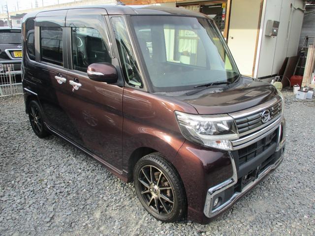 タント カスタムＸ　トップエディションＳＡＩＩ　純正エアロ　ＣＶＴ＆エコアイドル　スマートアシストブレーキ　社外ナビ＆フルセグテレビ　ブルートゥース　バックカメラ　両側パワースライドドア　ＬＥＤヘッドライトハーフレザーシート　オートエアコン（3枚目）