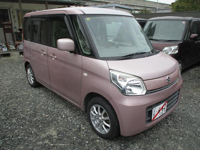 スペーシア Ｘ　ＣＶＴ＆アイドリングストップ　社外ナビ＆テレビ　ブルートゥース　左パワースライドドア　プッシュスタート　社外１４インチアルミホイール＆新品タイヤ４本　オートエアコン　電動格納ドアミラー　ＥＴＣ付き（3枚目）