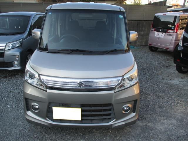 スペーシアカスタム ＴＳ　純正フルエアロ　インタークーラー付ツインカムターボ　エネチャージ　社外ナビ＆フルセグテレビ　ブルートゥース付　プッシュスタート　スマートキー２個　両側パワースライドドア　オートエアコン　ＨＩＤ　ＥＴＣ（2枚目）