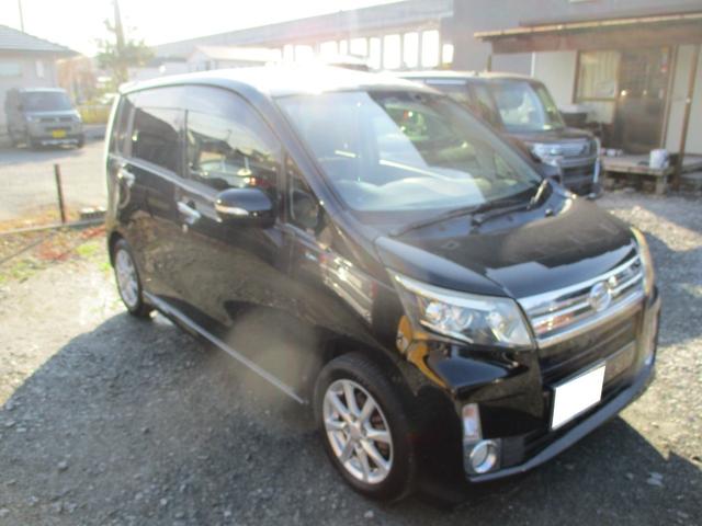 ムーヴ カスタム　Ｘ　純正エアロ　ＣＶＴ＆エコアイドル　７インチワイドナビ＆テレビ　ブルートゥース付　プッシュスタート　１４インチアルミホイール　ＬＥＤヘッドライト　スマートキー　オートエアコン　リアスモークガラス　ＥＴＣ（3枚目）