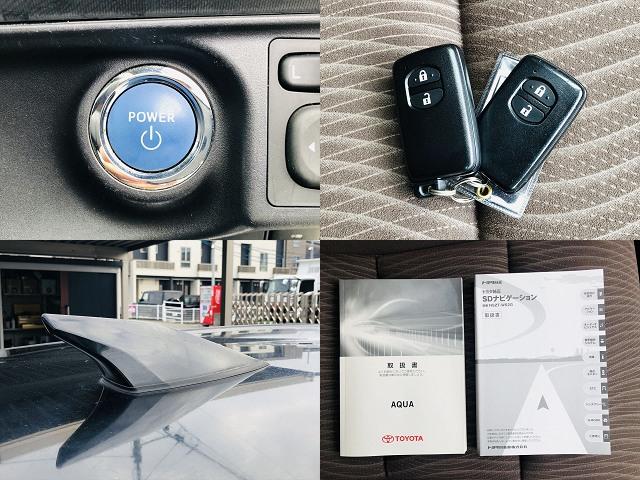 アクア Ｇ　モデリスタエアロ　純正ナビ　フルセグＴＶ　ＤＶＤ　Ｂｌｕｅｔｏｏｔｈ　ＥＴＣ　バックカメラ　プッシュスタート　スマートキー　キーレスエントリー　シャークアンテナ　ＬＥＤヘッドライト　フォグランプ（7枚目）