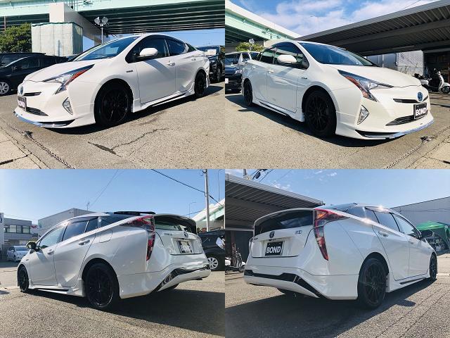 プリウス Ｓ　モデリスタエアロ　社外１７インチアルミホイール　純正ナビ　フルセグＴＶ　ＤＶＤ　Ｂｌｕｅｔｏｏｔｈ　ＥＴＣ　バックカメラ　プッシュスタート　スマートキー　ＬＥＤヘッドライト　フォグランプ（5枚目）