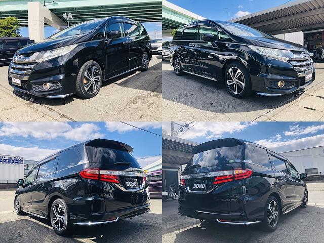 オデッセイ アブソルート 両側パワースライドドア 前後ドライブレコーダー 純正ナビ DVD Bluetooth ETC バックカメラ 3列シート プッシュスタート スマートキー LEDヘッドライト フォグランプ 純正17AW(4枚目)