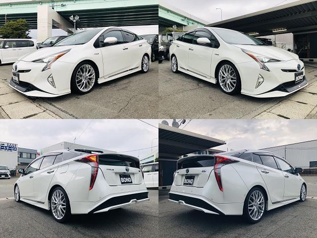 プリウス Aツーリングセレクション TRDエアロ ローダウン 社外18インチアルミホイール 社外ナビ フルセグTV DVD ETC バックカメラ プッシュスタート スマートキー シートヒーター ドライブレコーダー LEDヘッドライト(4枚目)