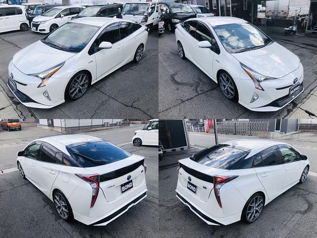 プリウス S TRDエアロ ローダウン 社外19インチアルミホイール 9インチ純正ナビ フルセグ DVD Bluetooth ETC バックカメラ プッシュスタート スマートキー LEDヘッドライト フォグランプ(9枚目)