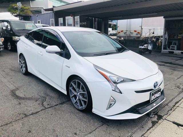 プリウス S TRDエアロ ローダウン 社外19インチアルミホイール 9インチ純正ナビ フルセグ DVD Bluetooth ETC バックカメラ プッシュスタート スマートキー LEDヘッドライト フォグランプ(48枚目)