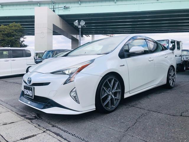プリウス S TRDエアロ ローダウン 社外19インチアルミホイール 9インチ純正ナビ フルセグ DVD Bluetooth ETC バックカメラ プッシュスタート スマートキー LEDヘッドライト フォグランプ(74枚目)