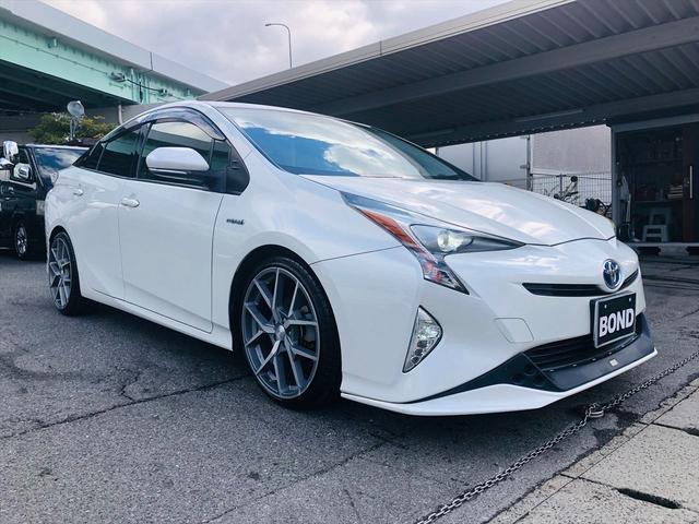プリウス S TRDエアロ ローダウン 社外19インチアルミホイール 9インチ純正ナビ フルセグ DVD Bluetooth ETC バックカメラ プッシュスタート スマートキー LEDヘッドライト フォグランプ(76枚目)