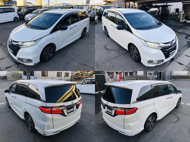 オデッセイ アブソルート　両側パワースライドドア　社外９インチナビ　ＤＶＤ　Ｂｌｕｅｔｏｏｔｈ　ＥＴＣ　プッシュスタート　スマートキー　キーレスエントリー　オットマン　ＬＥＤヘッドライト　フォグランプ　純正１８ＡＷ（9枚目）