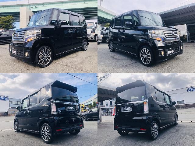 Ｎ－ＢＯＸカスタム Ｇ・ターボパッケージ　両側パワースライドドア　社外ナビ　ＤＶＤ　Ｂｌｕｅｔｏｏｔｈ　ＥＴＣ　プッシュスタート　スマートキー　キーレスエントリー　ＨＩＤヘッドライト　フォグランプ　純正１５インチアルミホイール　パドルシフト（4枚目）