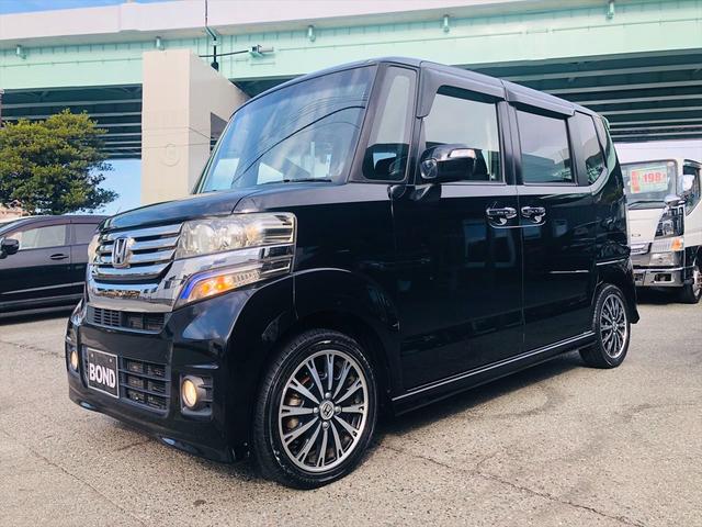 Ｎ－ＢＯＸカスタム Ｇ・ターボパッケージ　両側パワースライドドア　社外ナビ　ＤＶＤ　Ｂｌｕｅｔｏｏｔｈ　ＥＴＣ　プッシュスタート　スマートキー　キーレスエントリー　ＨＩＤヘッドライト　フォグランプ　純正１５インチアルミホイール　パドルシフト（75枚目）