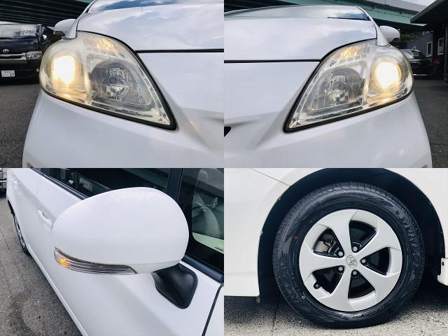 プリウス Ｌ　社外ナビ　ＤＶＤ　ＥＴＣ　プッシュスタート　キーレスエントリー　電動格納ミラー　純正１５インチアルミホイール　盗難防止システム　衝突安全ボディ　パワーステアリング　パワーウインドウ（8枚目）