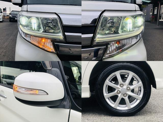 タント カスタムＸ　パワースライドドア　社外ナビ　フルセグＴＶ　ＤＶＤ　プッシュスタート　スマートキー　キーレスエントリー　ＬＥＤヘッドライト　フォグランプ　純正１４インチアルミホイール　ベンチシート　電動格納ミラー（8枚目）