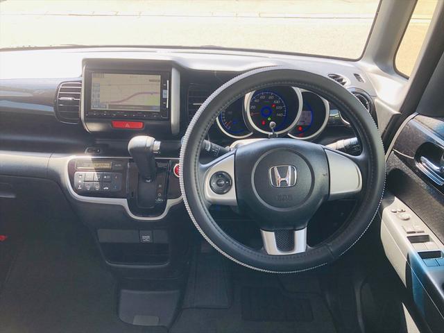 N-BOXカスタム G SSパッケージ 両側パワースライドドア 純正ナビ DVD Bluetooth バックカメラ プッシュスタート スマートキー キーレスエントリー HIDヘッドライト フォグランプ 純正14インチアルミホイール(16枚目)