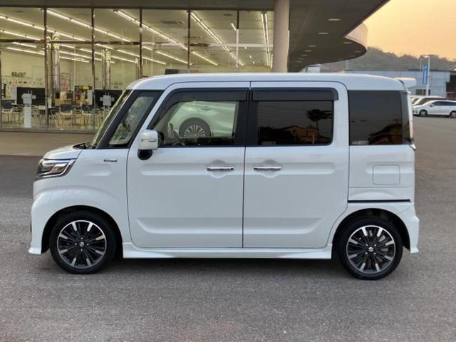 スペーシアカスタム ハイブリッドＸＳターボ　新品タイヤ／保証書／純正　８インチ　ＳＤナビ／セーフティサポート（スズキ）／両側電動スライドドア／シートヒーター　運転席／車線逸脱防止支援システム／シート　ハーフレザー／ドライブレコーダー　前後（2枚目）