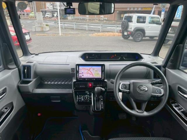タント カスタムＲＳ　保証書／社外　９インチ　ＳＤナビ／衝突安全装置／両側電動スライドドア／パノラマモニター／車線逸脱防止支援システム／シート　ハーフレザー／ドライブレコーダー　社外／ヘッドランプ　ＬＥＤ　全周囲カメラ（4枚目）