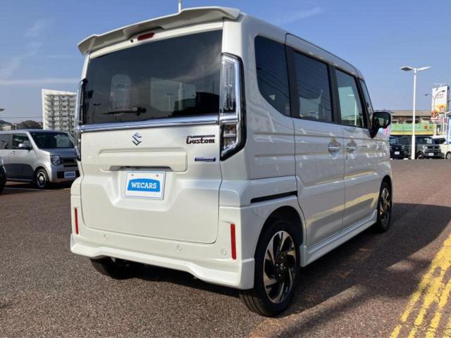 スペーシアカスタム ハイブリッドＸＳ　保証書／純正　９インチ　メモリーナビ／セーフティサポート（スズキ）／両側電動スライドドア／シートヒーター　前席／全方位モニター／車線逸脱防止支援システム／登録済未使用車／ヘッドランプ　ＬＥＤ（3枚目）