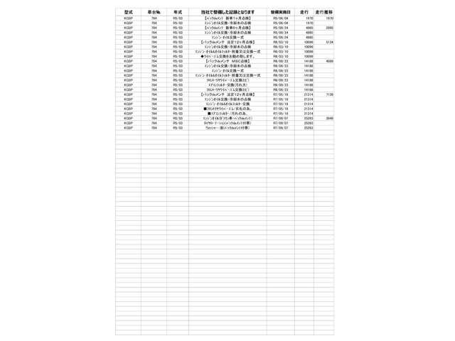 当車輛の九州マツダでの整備入庫歴一覧です。整備履歴がはっきりしている車は安心ですよね♪