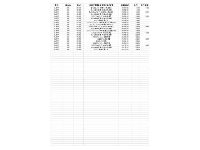 当社の『整備入庫履歴』が確認できる車両です。