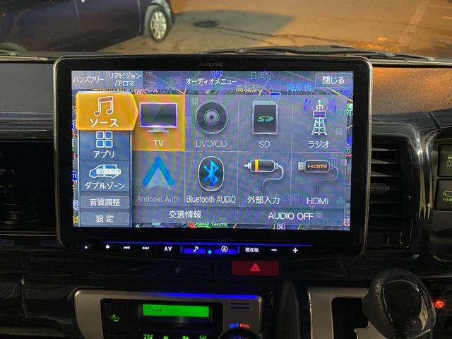ハイエースワゴン GL 10人乗り アルパインフローティングナビ・TV フリップダウンモニター 360度カメラ パワースライドドア クリアランスソナー(19枚目)
