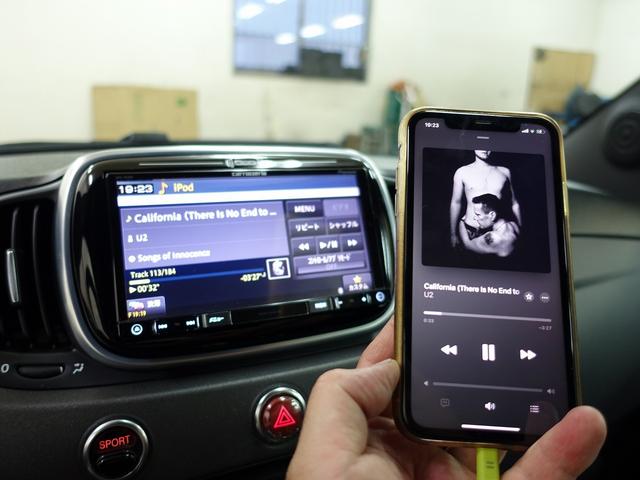 アバルト５９５ コンペティツィオーネ　左ハンドル　タイヤ４本新品　ＤＵＮＬＯＰ　ＤＩＲＥＺＺＡ装着　ｐｉｏｎｅｅｒ製メモリナビＲＺ８００　ＤＶＤ再生　ＵＳＢ端子入力　Ａプレート新品　禁煙車（45枚目）