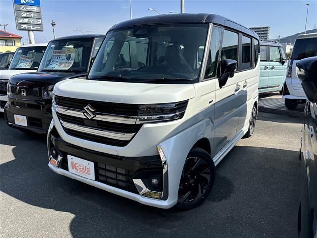 スペーシアカスタム ハイブリッドＸＳ　両側電動スライドドア　衝突被害軽減ブレーキ　スマートキー　クリアランスソナー　アイドリングストップ　ＥＣＳ　シートヒーター　ヘッドアップディスプレイ　サーキュレーター　ＬＥＤヘッドライト（3枚目）