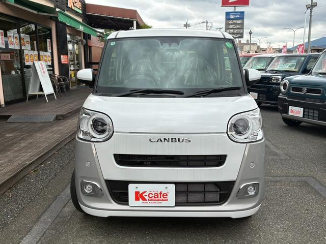 ムーヴキャンバス ストライプスＧ　届出済未使用車　衝突軽減ブレーキ　スマートキー＆プッシュスタート　電動パーキング　ブレーキホールド　前席シートヒーター　ＬＥＤライト　オートハイビーム　ＡＢＳ　Ｗエアバッグ　オートエアコン（2枚目）