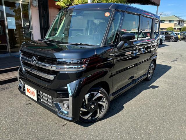 スペーシアカスタム ハイブリッドＸＳ　衝突被害軽減ブレーキ　スマートキー　スライドドア　ＬＥＤヘッドライト　　プッシュスタート　クルーズコントロール　フルオートエアコン　ＡＢＳ　前席シートヒーター　アイドリングストップ　ＨＵＤ（2枚目）