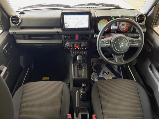 ジムニーシエラ ＪＣ　４ＷＤ　禁煙車　９型大画面ナビ　セーフティーサポート　クルーズコントロール　シートヒーター　ダウンヒルアシスト　ＬＥＤヘッドランプ　ＥＴＣ　オートハイビーム　純正１５インチアルミ　革巻きステアリング（2枚目）