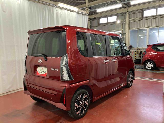 タント カスタムX 元試乗車 衝突被害軽減システム 車線逸脱防止 アイドリングストップ LEDヘッドランプ 1オーナー シートヒーター オートマチックハイビーム 電動格納ミラー スマートキー オートライト 整備記録簿(5枚目)