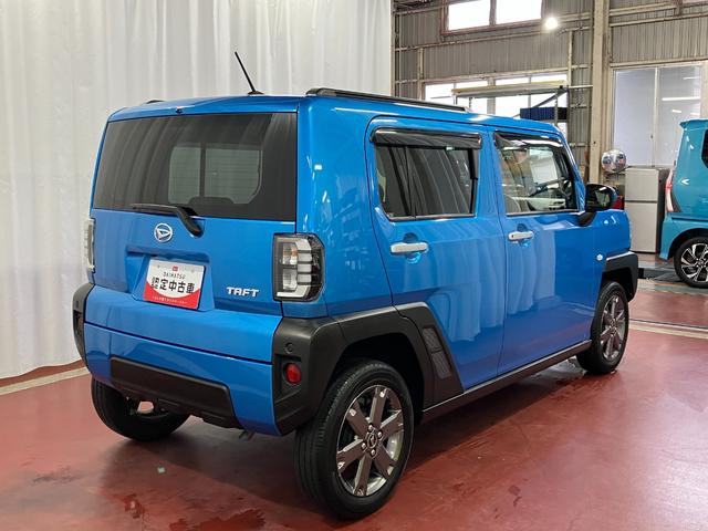 タフト Ｇターボ　下取車　誤発進抑制機能　ナビＴＶ　電格ミラー　バックカメラ　ＬＥＤヘッドランプ　前席シートヒーター　車線逸脱警報装置　盗難防止システム　地デジ　ＥＴＣ付き　アルミホイール　ターボエンジン　ＤＶＤ（5枚目）