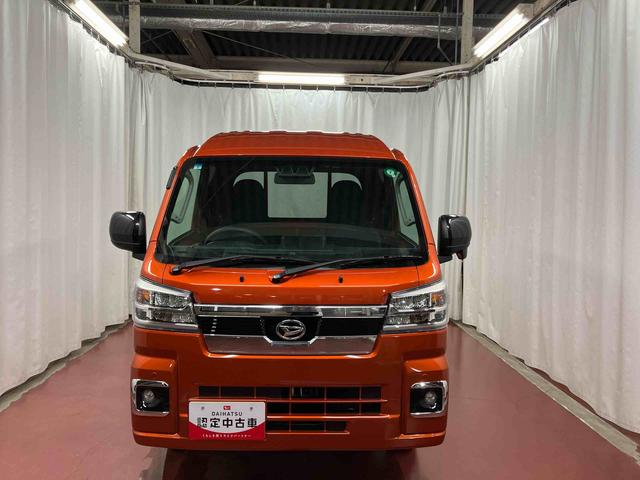 ハイゼットトラック ジャンボエクストラ　元展示車　４ＷＤ　ＣＶＴ車　アイドリングストップ　電動格納ミラー　オートライト　衝突被害軽減システム　盗難防止システム　スマートキー　１オーナー　禁煙　エアバッグ　ＬＥＤヘッドランプ　レーンアシスト（3枚目）