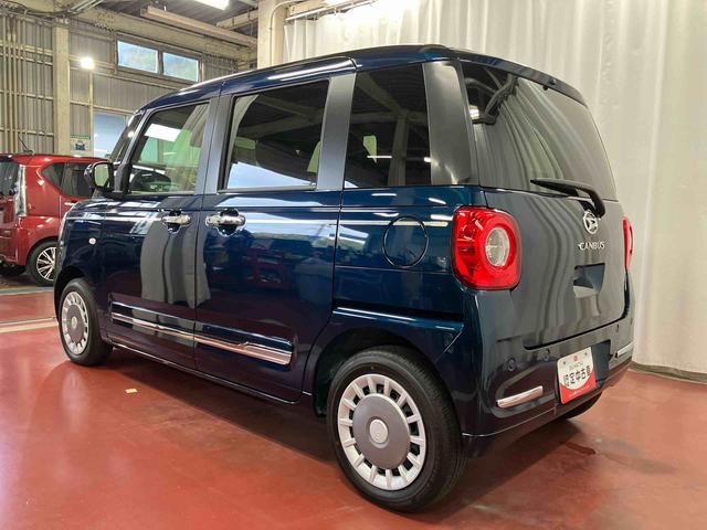 ムーヴキャンバス セオリーＧ　届出済未使用車　元展示車　アイドリングストップ　衝突被害軽減システム　電動格納ミラー　ＬＥＤヘッドランプ　シートヒーター　両側電動スライドドア　オートライト　ベンチシート　衝突安全ボディ　１オーナー（7枚目）