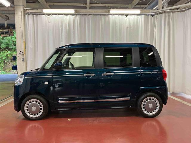 ムーヴキャンバス セオリーＧ　届出済未使用車　元展示車　アイドリングストップ　衝突被害軽減システム　電動格納ミラー　ＬＥＤヘッドランプ　シートヒーター　両側電動スライドドア　オートライト　ベンチシート　衝突安全ボディ　１オーナー（8枚目）