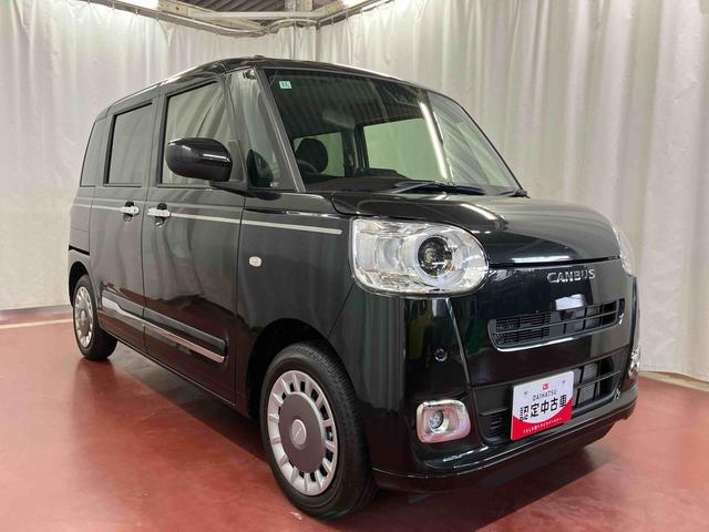 ムーヴキャンバス セオリーＧ　届出済未使用車　元展示車　アイドリングストップ　衝突被害軽減システム　電動格納ミラー　ＬＥＤヘッドランプ　シートヒーター　両側電動スライドドア　オートライト　ベンチシート　衝突安全ボディ　１オーナー（4枚目）