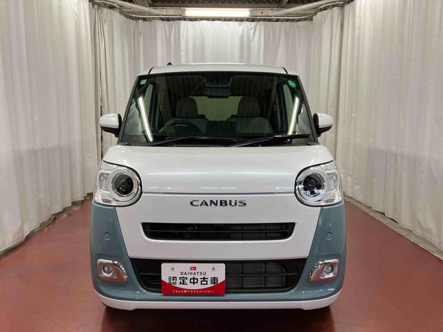 ムーヴキャンバス ストライプスＧ　届出済未使用車　元展示車　禁煙　衝突被害軽減システム　スマートキー　プッシュスタート　シートヒーター　ＬＥＤヘッドランプ　オートマチックハイビーム　オートライト　ベンチシート　衝突安全ボディ（3枚目）
